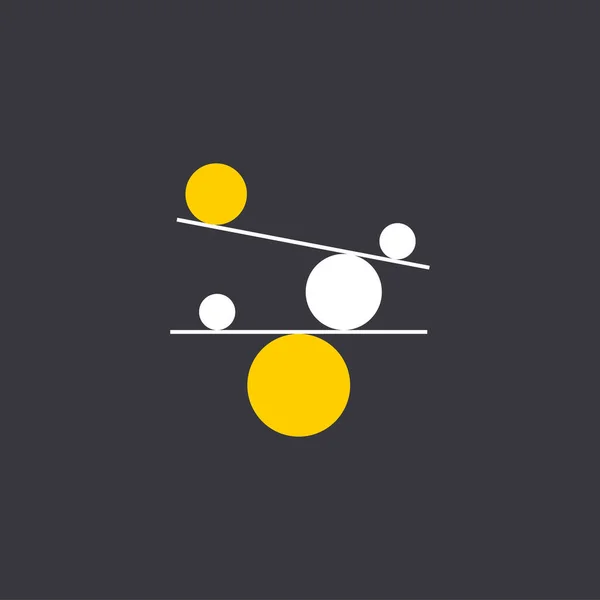 Balance Abstraite Géométrique Logo Minimal Coaching Vie Simple Icône Plate — Image vectorielle