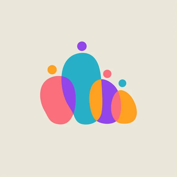 Семейный Логотип Счастливые Люди Современная Икона Семейный Креативный Символ Концепция — стоковый вектор