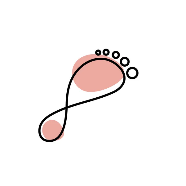 Podologen Logo Handgezeichnetes Fußsymbol Pediküre Symbol Fuß Mit Fingern — Stockvektor