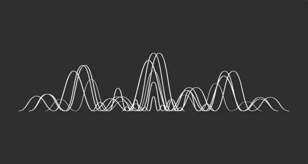 抽象的几何乐波 音乐曲线线条 流畅的波浪形 矢量说明 — 图库矢量图片