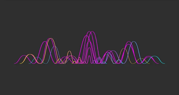 Soyut Geometrik Müzik Dalgası Müzik Eğrisi Çizgisi Pürüzsüz Dalgalı Şekil — Stok Vektör