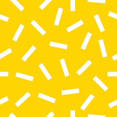 Çörek ve çörek için serp. Memphis tarzı arka plan. Renkli geometrik çizgilerle kusursuz desen. Parti için örnek. Soyut geometrik duvar kağıdı