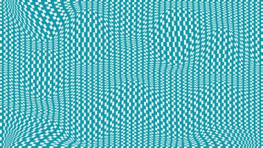 Bozuk karelerle donatılmış arkaplan. Çarpıtmalı soyut afiş. Satranç deseni. Satranç tahtası yüzeyi.