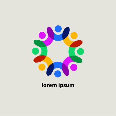 Takım çalışması simgesi, insanların birliği logosu