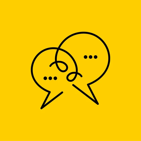 Icône Communication Deux Bulles Information Chat Signe Ligne Talk Logo — Image vectorielle