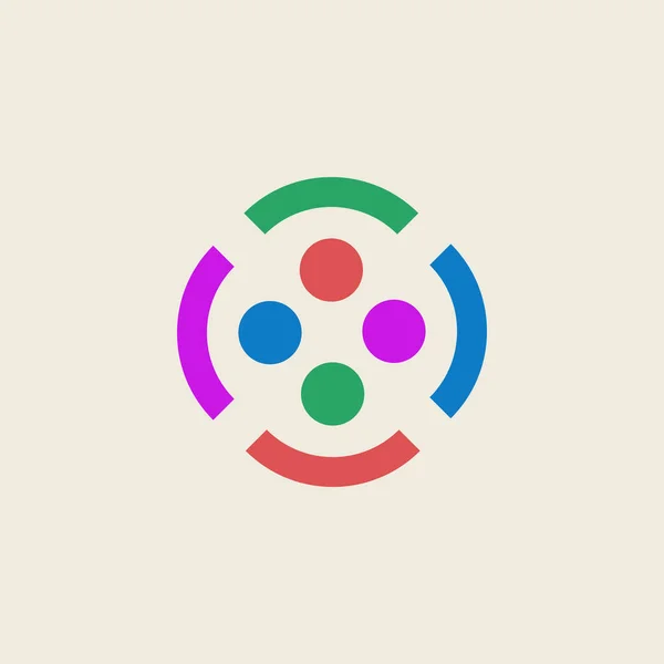 Піктограма Командної Роботи Логотип Єдності Людей Дружба Сімейний Абстрактний Круглий — стоковий вектор