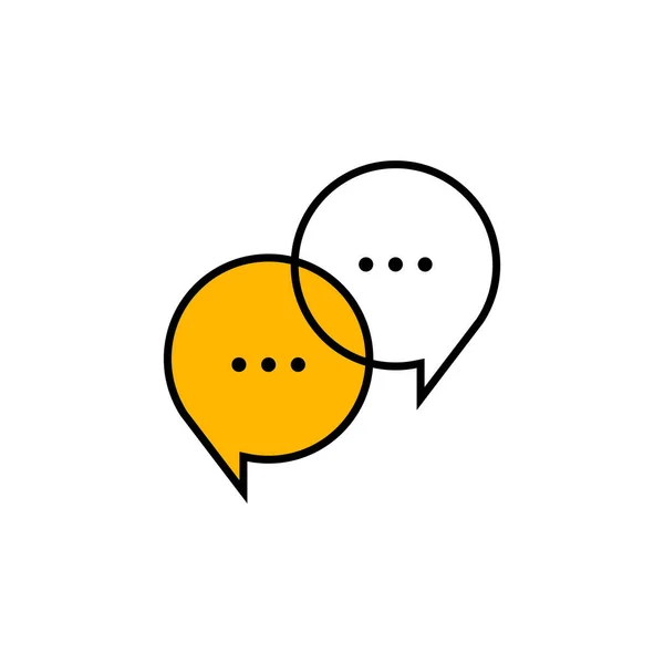 Icono Comunicación Dos Burbujas Información Chat Signo Línea Logotipo Dibujado — Archivo Imágenes Vectoriales