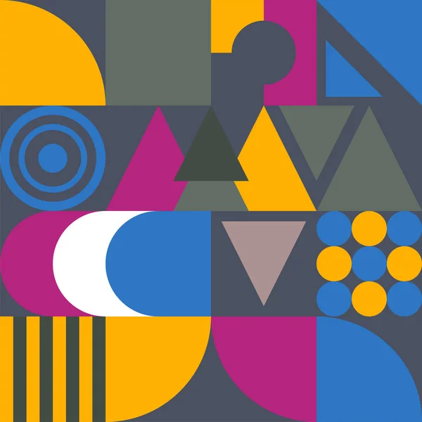Nahtloses Bauhaus Muster Mit Geometrischen Formen Bauhaus Hintergrund Mit Dreiecken — Stockvektor