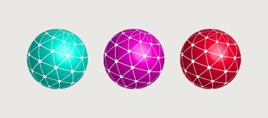 Telekomünikasyon, iletişim ikonu. Izgaralı dünya logosu. Küresel internet işareti. Vektör illüstrasyonu