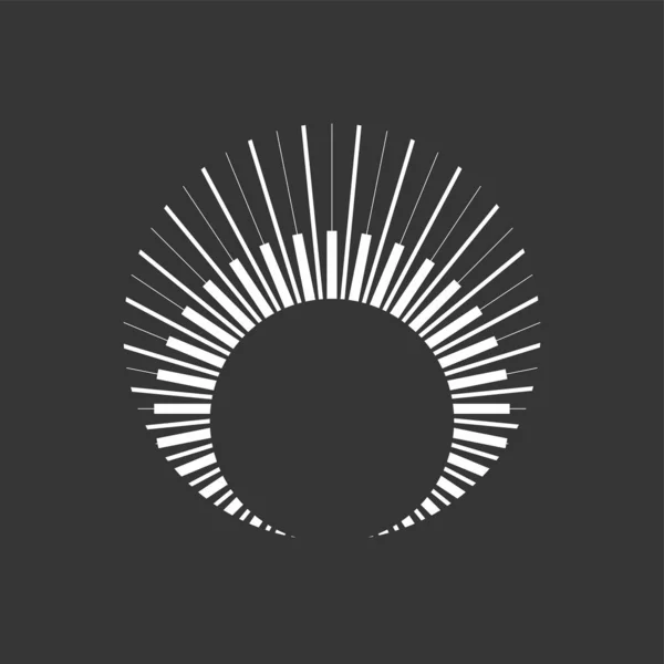 Element Logo Retro Promieniami Okrągła Ikona Rocznika Rozbłyskiem Słońca Crcle — Wektor stockowy