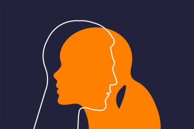 Erkek ve kadının yüzleri, kız ve erkek