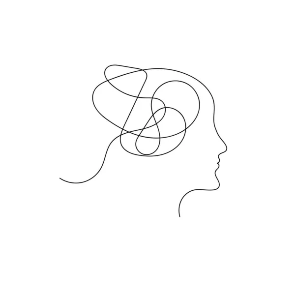 Handgezeichnetes Profil der Frau — Stockvektor