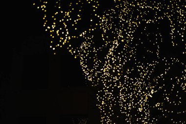 soyut siyah arkaplan turuncu, altın rengi ışık ve bulanıklık