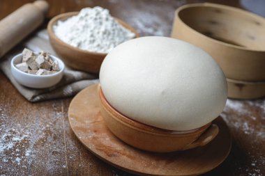 fermenting dough with fresh yeast