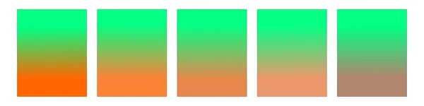 Poster, afişler, el ilanları, web, masaüstü, mobil duvar kağıtları için dereceli arka plan. Yeşil, yumuşak ve turuncu renkli arkaplan koleksiyonu. Pürüzsüz ve bulanık renk gradyanı.