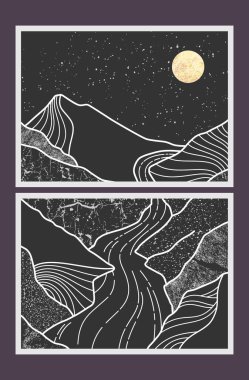 Soyut dağ resmi, soyut arkaplan, Premium Vektör