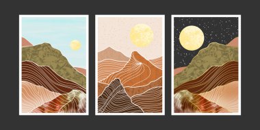 Soyut dağ resmi, soyut arkaplan, Premium Vektör