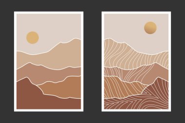 Soyut dağ resmi, soyut arkaplan, Premium Vektör