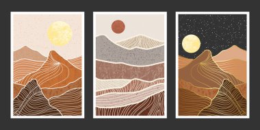 Soyut dağ resmi, soyut arkaplan, Premium Vektör