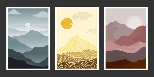 Soyut dağ resmi, soyut arkaplan, Premium Vektör