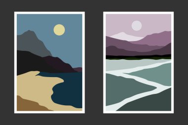 Soyut dağ resmi, soyut arkaplan, Premium Vektör