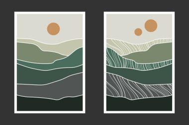 Soyut dağ resmi, soyut arkaplan, Premium Vektör