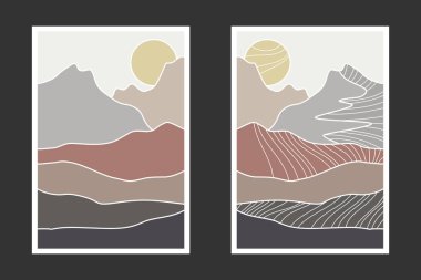 Soyut dağ resmi, soyut arkaplan, Premium Vektör