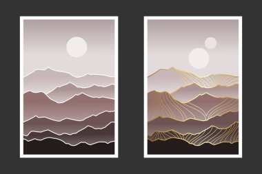 Soyut dağ resmi, soyut arkaplan, Premium Vektör