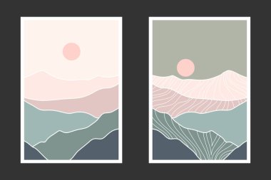 Soyut dağ resmi, soyut arkaplan, Premium Vektör