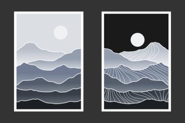 Soyut dağ resmi, soyut arkaplan, Premium Vektör