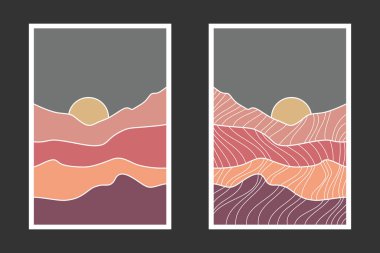 Soyut dağ resmi, soyut arkaplan, Premium Vektör