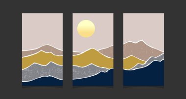 Soyut dağ resmi, soyut arkaplan, Premium Vektör