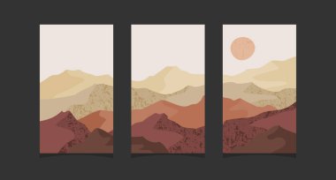 Soyut dağ resmi, soyut arkaplan, Premium Vektör