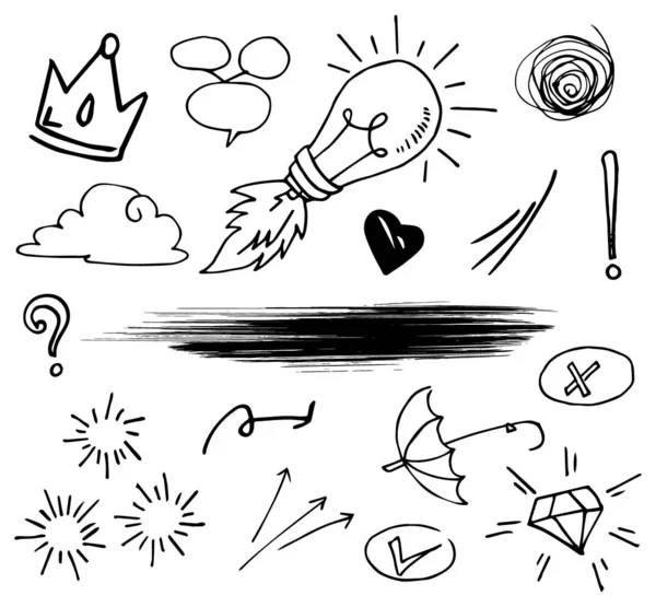 Colección De Elementos Doodle Para Decorar El Estilo De Caricaturas De Los  Vectores De Texto O De Fotos Ilustración del Vector - Ilustración de  bosquejo, espiral: 168149470