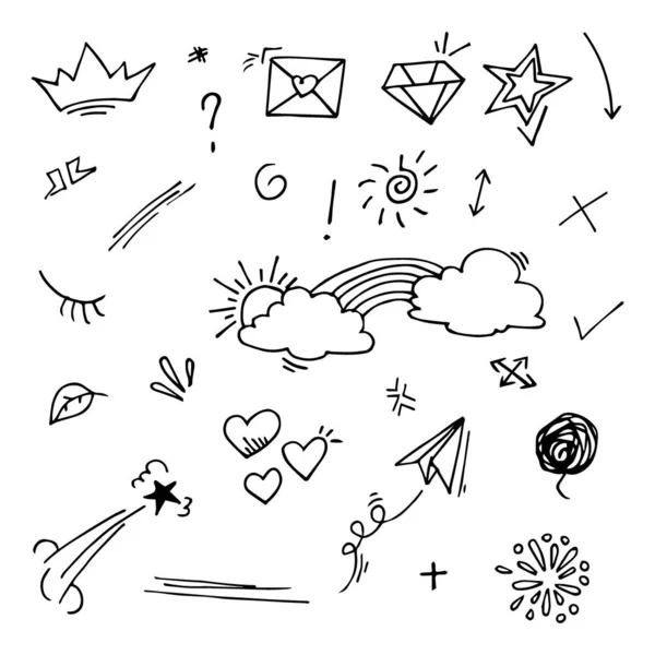 Doodle Element Vector Set Voor Concept Design — Stockvector