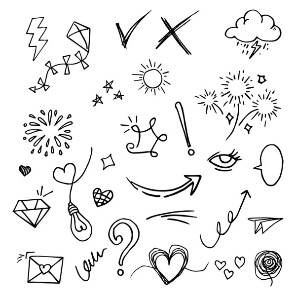 Doodle Element Vector Set Voor Concept Design — Stockvector