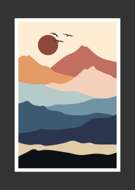 Soyut dağ resmi, soyut arkaplan, Premium Vektör