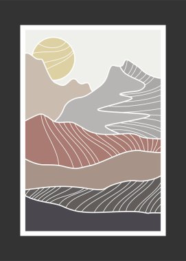 Soyut dağ resmi, soyut arkaplan, Premium Vektör