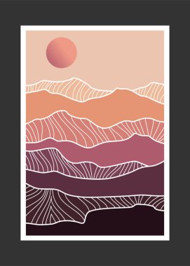 Soyut dağ resmi, soyut arkaplan, Premium Vektör