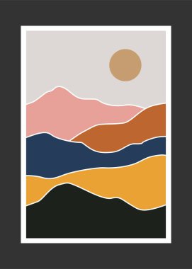 Soyut dağ resmi, soyut arkaplan, Premium Vektör