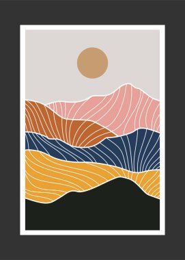 Soyut dağ resmi, soyut arkaplan, Premium Vektör