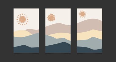 Soyut dağ resmi, soyut arkaplan, Premium Vektör