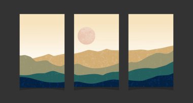 Soyut dağ resmi, soyut arkaplan, Premium Vektör