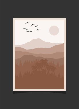 Soyut dağ resmi, soyut arkaplan, Premium Vektör