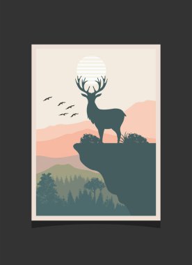 Soyut dağ resmi, soyut arkaplan, Premium Vektör