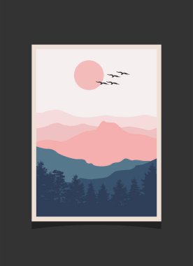 Soyut dağ resmi, soyut arkaplan, Premium Vektör