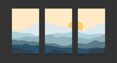 Soyut dağ resmi, soyut arkaplan, Premium Vektör