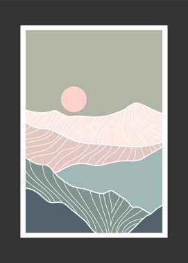 Soyut dağ resmi, soyut arkaplan, Premium Vektör