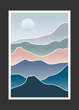 Soyut dağ resmi, soyut arkaplan, Premium Vektör