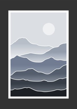 Soyut dağ resmi, soyut arkaplan, Premium Vektör